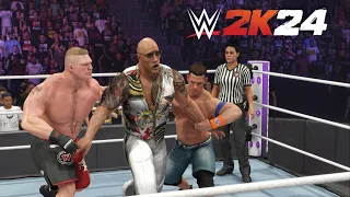 ROMAN CENA AND BROCK VS TEAM ROCK WWE TAG TEAM MATCH #johncena #romanreigns