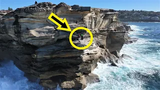 Extreme Cliff Fishing in Sydney [Awesome Drone Footage]