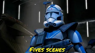 All clone trooper Fives scenes - The Clone Wars
