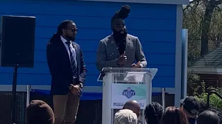 Saints LB Demario Davis in attendance at the NFL Inspire Change and S.H.I.E.L.D. 1 event in Detroit