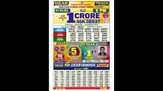 🔴 Lottery Sambad Live 08:00pm 01/01/2023 Evening Nagaland State Dear Lottery Result Pdf Download