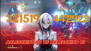 Comparison of Arlecchino C0 Vs Arlecchino C1 | Genshin Impact