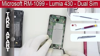 How to disassemble 📱 Microsoft RM 1099 Lumia 430 Dual Sim Take Apart Tutorial