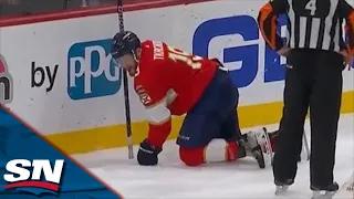 Hurricanes' Brent Burns Catches Panthers' Matthew Tkachuk In Sensitive Area As Period Expires