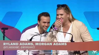 Ryland and Morgan Adams presenting at the Shorty Awards 2019