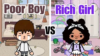 Toca life world | Rich Girl 🤩💜 vs Poor Boy 😭🥺 [ Toca boca house story ][part 9]