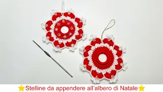 ⭐️ Stelline da appendere all’albero di Natale all'uncinetto ⭐️