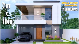 2Storey Small House Design | 7m x 10m with 4Bedrooms