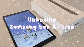 Unboxing Samsung tab A7 lite + asmr ~ aesthetic vlog ✨