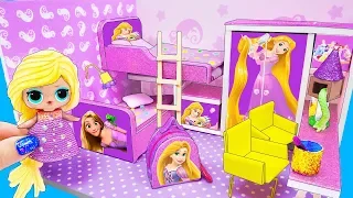 МИНИ дом Семейки Рапунцель Куклы ЛОЛ Сюрприз! Мультик LOL Surprise toy DIY Miniature Dollhouse