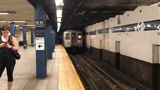 NYC Subway HD 60fps: R68 D Local Train @ 42nd Street - Port Authority Bus Terminal (7/23/17)