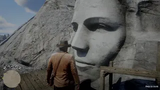 Лицо высеченое в скале Red Dead Redemption 2