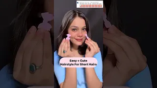 Cute + Easy Hairstyle For Short Hairs💜| Hairstyle Tutorial | #shorts #hairstyle #tutorial #forgirl