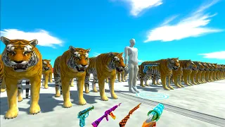 CARNIVORE DINOSAURS vs 100x TIGER + FPS AVATAR - Animal Revolt Battle Simulator