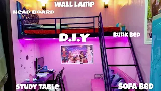 Steel Frame Loft Bed | Low Budget Queen Sized Tubular Bunk Bed | Small Room Makeover | Part 1