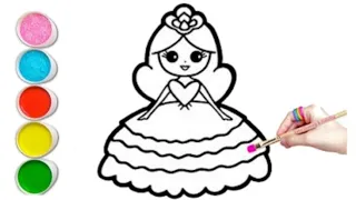 How to draw a princess/Princess drawing and colouring step by step/Easy drawing for kids/Rita Arts