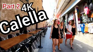 ⁴ᴷ CALELLA walking tour, Shops and restaurants, Catalonia, Spain (part 2) 4K