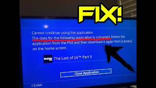 Last of us 2 corrupted data fix