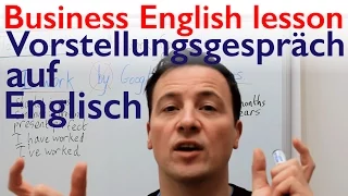 English lesson. Vorstellungsgespräch und über sich selbst zu sprechen auf Englisch