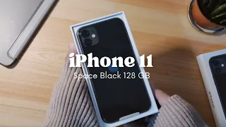 Unboxing iPhone 11 in 2023 | Space Black 128GB + Accessories