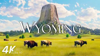 FLYING OVER WYOMING (4K Video UHD) - Calming Music With Beautiful Nature Video For Relaxation