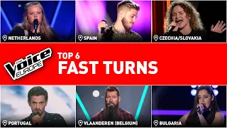 Quickest turns in the Blind Auditions of The Voice | TOP 6