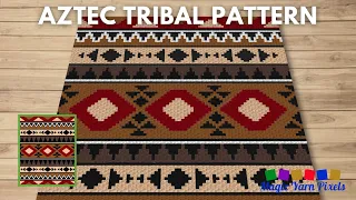 FREE GRAPH Aztec Tribal Pattern C2C & Tapestry Crochet Pattern | Magic Yarn Pixels