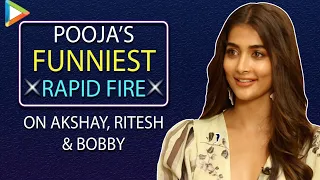 Pooja Hegde accepts she has STALKED…| Hilarious Rapid Fire on Akshay, Riteish, Bobby | Housefull 4