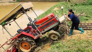 Daily work of a woman driving a tractor @QuangMinhToan