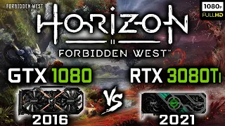 GTX 1080 vs RTX 3080 Ti in Horizon Forbidden West - 1080p Benchmark + DLSS, FSR 2.2 - Gameplay