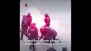 French Pension Reform Protesters Clash With Paris Police
