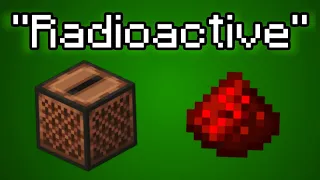 Radioactive but every line is a Minecraft item