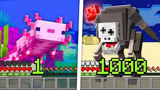 cada NÍVEL viramos um MOB diferente no Minecraft 🐠🐶🦁