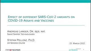 Effect of different SARS CoV 2 variants on COVID 19 Assays and Vaccines (Webinar Recording)