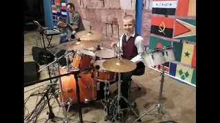 Drum solo - Drummer Daniel Varfolomeyev -10 year