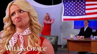 Hard-core lesbian pretends to be Conservative (Britney Spears Guest Stars) | Will & Grace