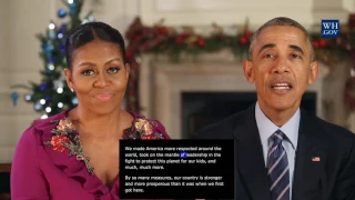 President Obama -  video caption -  Dec 24th, 2016 - Merry Christmas and Happy Holidays