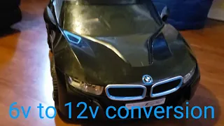 BMW i8 ride on car 6V to 12V upgrade