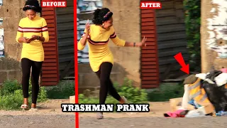 SHE SCREAMED OUT OF FRIGHT! | TRASHMAN PRANK 2022 @boiruffytv  #pegadinha #alextroy #nickxar