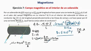 MAGNETISMO - EJERCICIO 7: Campo magnético en el interior de un solenoide