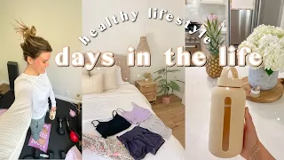 DAYS IN THE LIFE | healthy grocery haul, summer workout clothing haul, & at home workout routine!