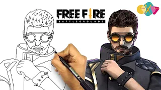 رسم الوك فري فاير || free fire || خطوة بخطوة || كيف ترسم لعبة فري فاير free fire