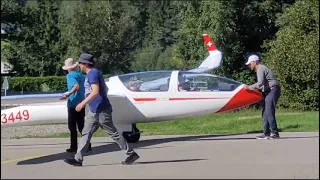 Erster Segelflug DG 1001 S mit 20m Aussenansicht Start