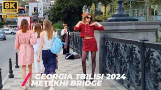 【8K】Walking in Georgia, Tbilisi/Metekhi bridge