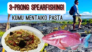 Spearfishing Hawaii, LAVA FIELD Shore Dive | Kumu CATCH AND COOK plus Gyotaku Fish-print!