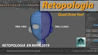 tutorial retopologia en autodesk maya 2019  ( Quad Draw tool )