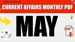 MAY 2020 MONTHLY CURRENT AFFAIRS PDF | CA FUNSTA | Mr.Liwin