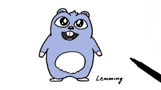 How to Draw Lemming from Grizzly And Lemmings I Easy Drawing Step by Step