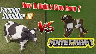 Farming Simulator 19 vs Minecraft | Build a Cow Farm!