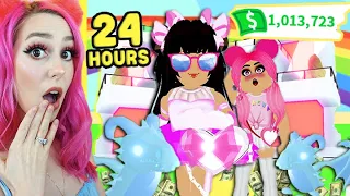 I Lived With The World's RICHEST PLAYER in Adopt Me For 24 Hours! (Roblox)